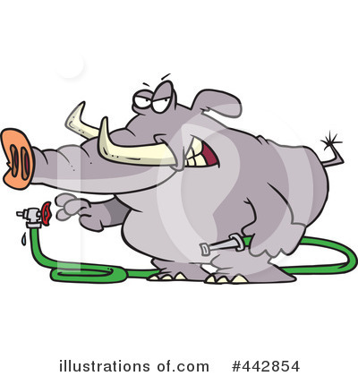 Royalty-Free (RF) Elephant Clipart Illustration by toonaday - Stock Sample #442854
