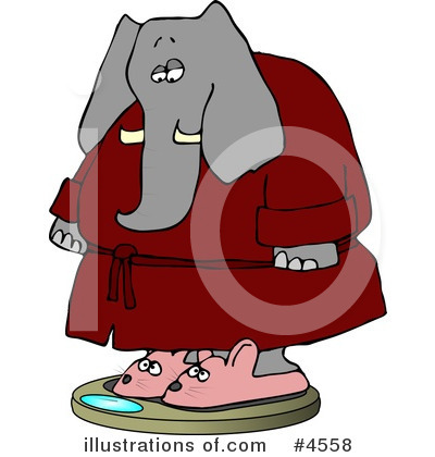 Royalty-Free (RF) Elephant Clipart Illustration by djart - Stock Sample #4558