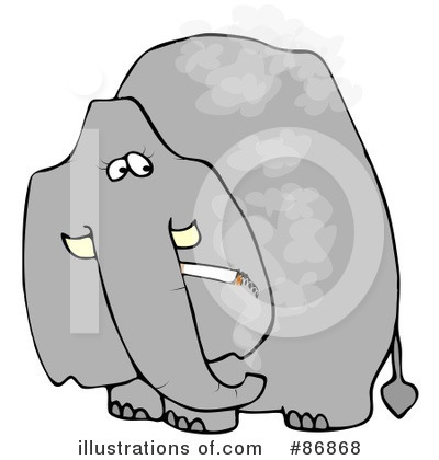 Royalty-Free (RF) Elephant Clipart Illustration by djart - Stock Sample #86868