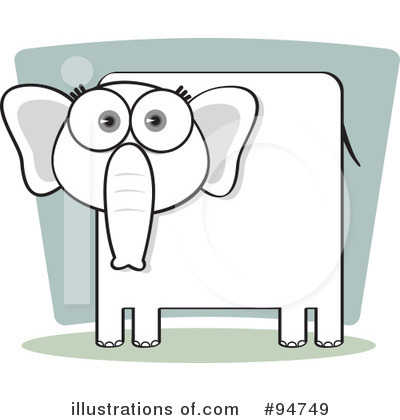 Royalty-Free (RF) Elephant Clipart Illustration by Qiun - Stock Sample #94749