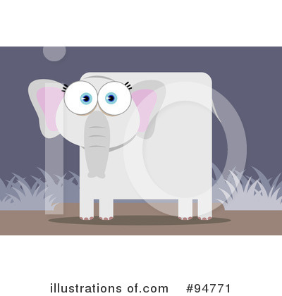 Royalty-Free (RF) Elephant Clipart Illustration by Qiun - Stock Sample #94771