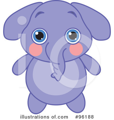 Royalty-Free (RF) Elephant Clipart Illustration by Pushkin - Stock Sample #96188