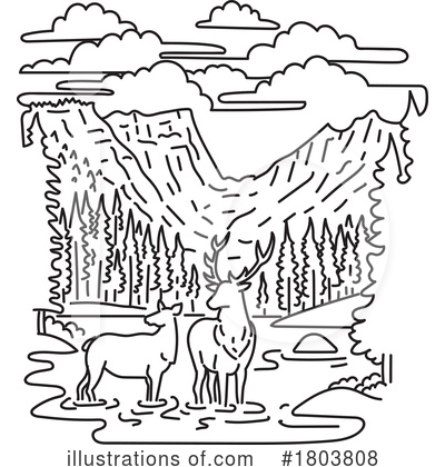 Royalty-Free (RF) Elk Clipart Illustration by patrimonio - Stock Sample #1803808
