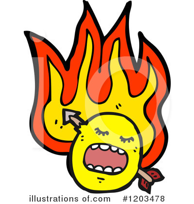 Flaming Face Clipart #1203478 by lineartestpilot