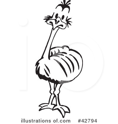 Royalty-Free (RF) Emu Clipart Illustration by Dennis Holmes Designs - Stock Sample #42794