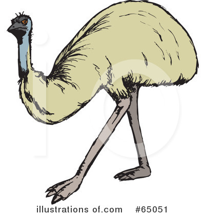 Royalty-Free (RF) Emu Clipart Illustration by Dennis Holmes Designs - Stock Sample #65051