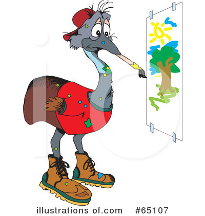 Royalty-Free (RF) Emu Clipart Illustration by Dennis Holmes Designs - Stock Sample #65107