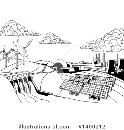 Wind Turbine Clipart #1400212 by AtStockIllustration