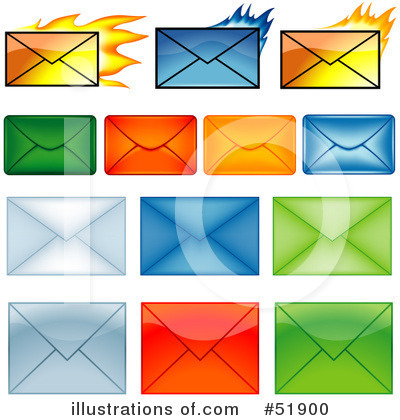 Royalty-Free (RF) Envelopes Clipart Illustration by dero - Stock Sample #51900