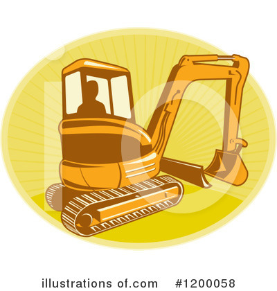 Royalty-Free (RF) Excavator Clipart Illustration by patrimonio - Stock Sample #1200058