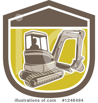 Royalty-Free (RF) Excavator Clipart Illustration by patrimonio - Stock Sample #1246494