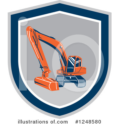 Royalty-Free (RF) Excavator Clipart Illustration by patrimonio - Stock Sample #1248580