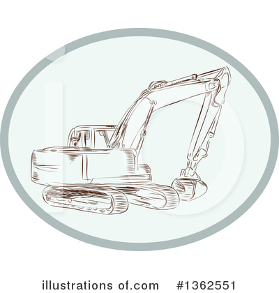 Royalty-Free (RF) Excavator Clipart Illustration by patrimonio - Stock Sample #1362551