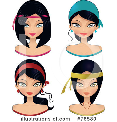 Royalty-Free (RF) Face Clipart Illustration by Melisende Vector - Stock Sample #76580