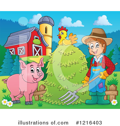 Royalty-Free (RF) Farm Animal Clipart Illustration by visekart - Stock Sample #1216403