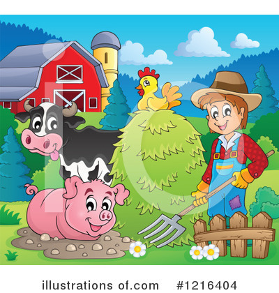Royalty-Free (RF) Farm Animal Clipart Illustration by visekart - Stock Sample #1216404