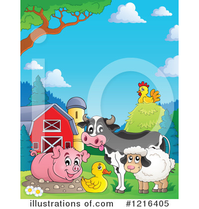 Royalty-Free (RF) Farm Animal Clipart Illustration by visekart - Stock Sample #1216405