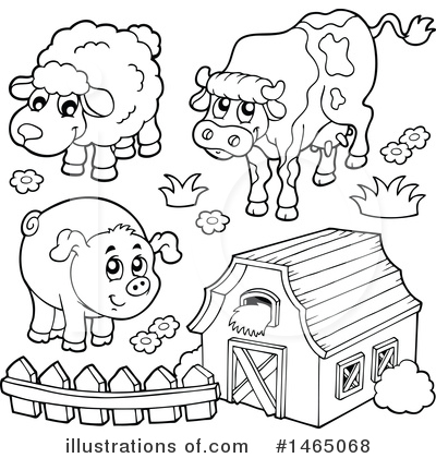 Royalty-Free (RF) Farm Animal Clipart Illustration by visekart - Stock Sample #1465068