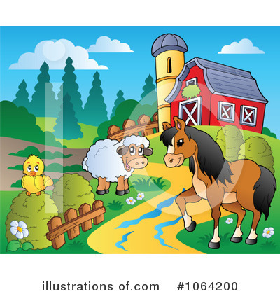 Royalty-Free (RF) Farm Animals Clipart Illustration by visekart - Stock Sample #1064200