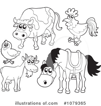 Royalty-Free (RF) Farm Animals Clipart Illustration by visekart - Stock Sample #1079365