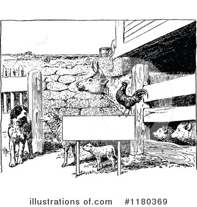 Royalty-Free (RF) Farm Animals Clipart Illustration by Prawny Vintage - Stock Sample #1180369
