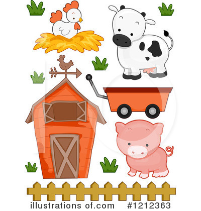 Royalty-Free (RF) Farm Animals Clipart Illustration by BNP Design Studio - Stock Sample #1212363