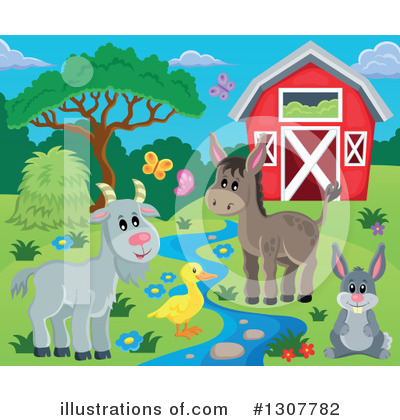 Donkeys Clipart #1307782 by visekart