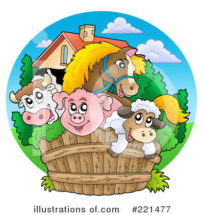Royalty-Free (RF) Farm Animals Clipart Illustration by visekart - Stock Sample #221477