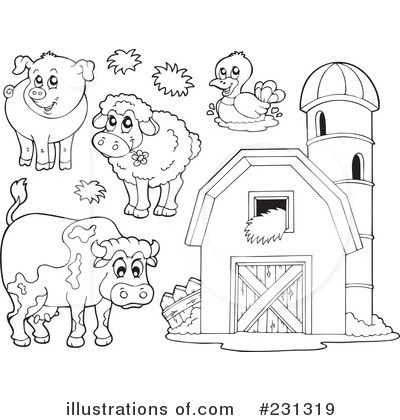Royalty-Free (RF) Farm Animals Clipart Illustration by visekart - Stock Sample #231319