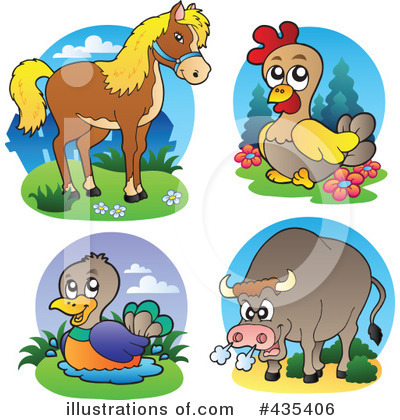 Royalty-Free (RF) Farm Animals Clipart Illustration by visekart - Stock Sample #435406