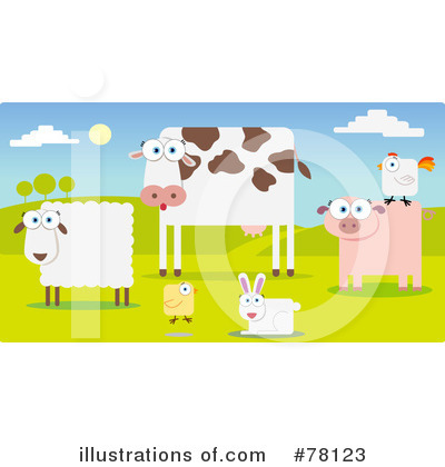 Royalty-Free (RF) Farm Animals Clipart Illustration by Qiun - Stock Sample #78123