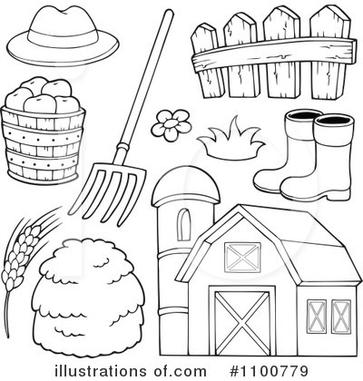 Royalty-Free (RF) Farm Clipart Illustration by visekart - Stock Sample #1100779
