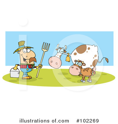Royalty-Free (RF) Farmer Clipart Illustration by Hit Toon - Stock Sample #102269