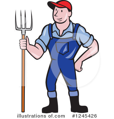 Royalty-Free (RF) Farmer Clipart Illustration by patrimonio - Stock Sample #1245426