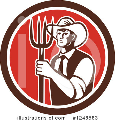 Royalty-Free (RF) Farmer Clipart Illustration by patrimonio - Stock Sample #1248583
