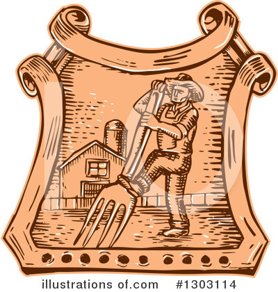 Royalty-Free (RF) Farmer Clipart Illustration by patrimonio - Stock Sample #1303114
