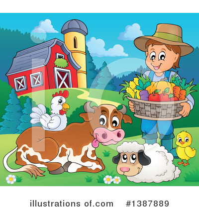 Royalty-Free (RF) Farmer Clipart Illustration by visekart - Stock Sample #1387889
