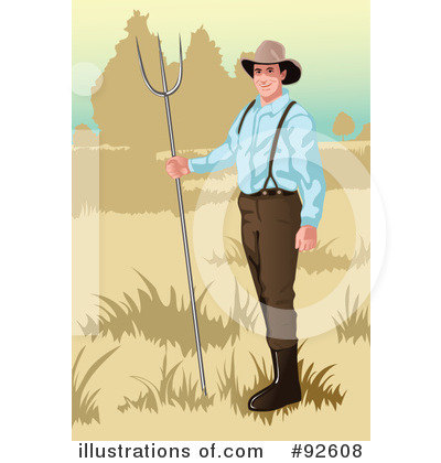 Royalty-Free (RF) Farmer Clipart Illustration by mayawizard101 - Stock Sample #92608
