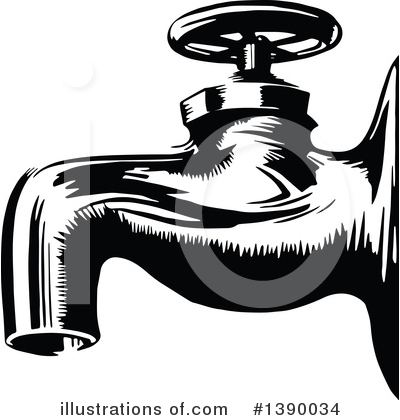 Royalty-Free (RF) Faucet Clipart Illustration by Prawny Vintage - Stock Sample #1390034