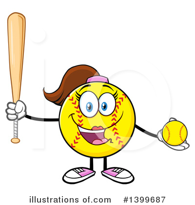 Royalty-Free (RF) Female Softball Clipart Illustration by Hit Toon - Stock Sample #1399687