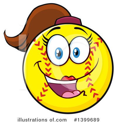 Royalty-Free (RF) Female Softball Clipart Illustration by Hit Toon - Stock Sample #1399689
