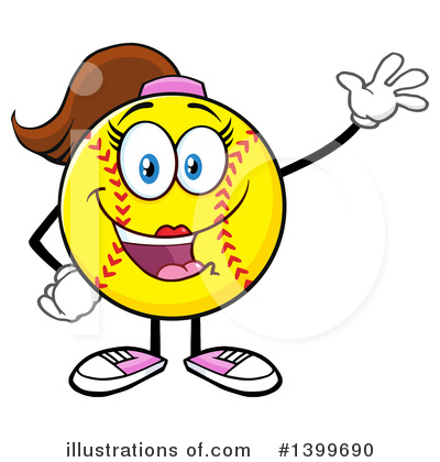 Royalty-Free (RF) Female Softball Clipart Illustration by Hit Toon - Stock Sample #1399690