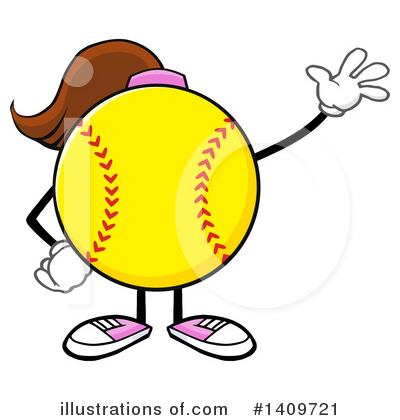 Royalty-Free (RF) Female Softball Clipart Illustration by Hit Toon - Stock Sample #1409721