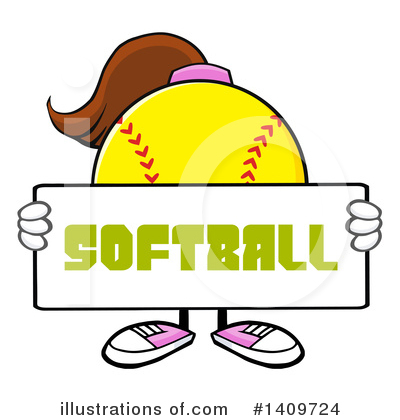 Royalty-Free (RF) Female Softball Clipart Illustration by Hit Toon - Stock Sample #1409724