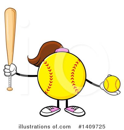 Royalty-Free (RF) Female Softball Clipart Illustration by Hit Toon - Stock Sample #1409725