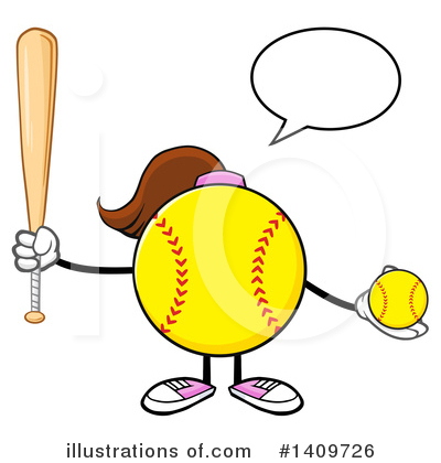 Royalty-Free (RF) Female Softball Clipart Illustration by Hit Toon - Stock Sample #1409726