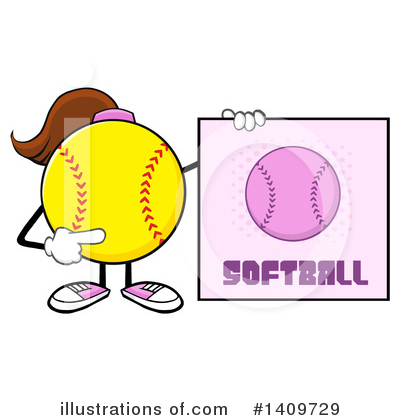 Royalty-Free (RF) Female Softball Clipart Illustration by Hit Toon - Stock Sample #1409729