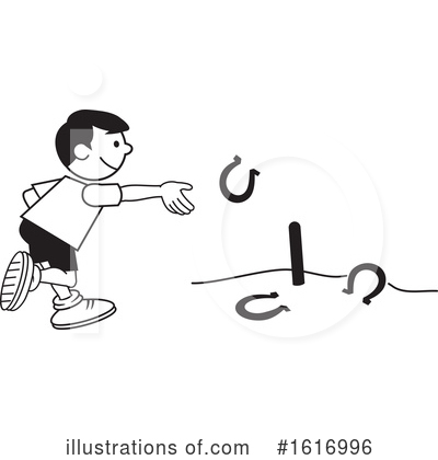 throwing horseshoes clipart