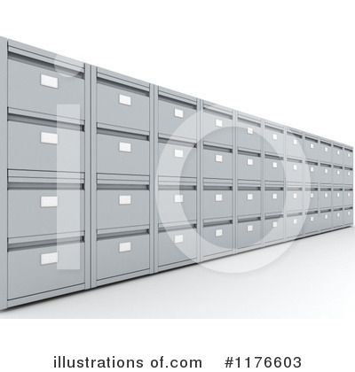 Royalty-Free (RF) Filing Cabinet Clipart Illustration by KJ Pargeter - Stock Sample #1176603