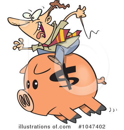 Piggy Bank Clipart #1047402 by toonaday